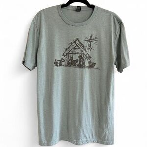 Olive Tee with Nativity Scene‎